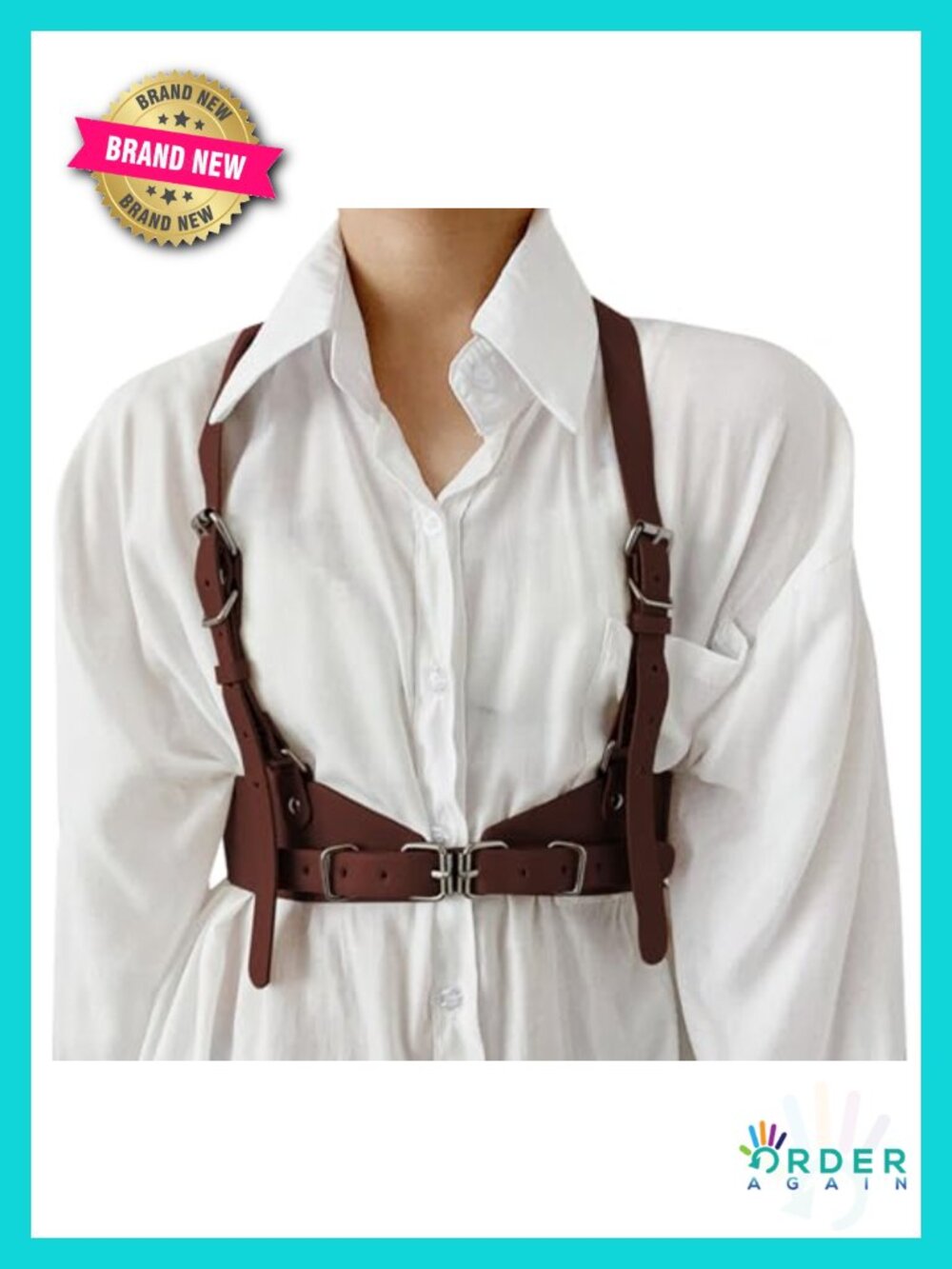 Faux Leather Harness Belt Punk Waist Straps for Dress Blouses Goth Cosplay